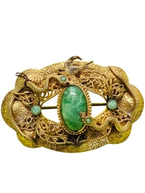 SPECTACULAR VICTORIAN SASH PIN BROOCH WITH SNAKES
