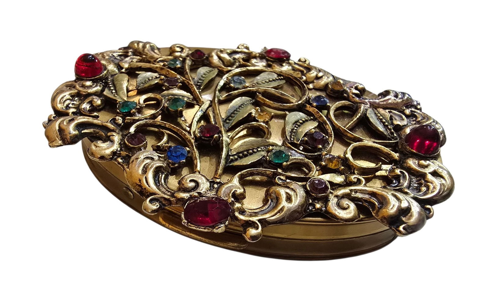 NOS DORSET FIFTH AVENUE JEWELED COMPACT (1 of 5)