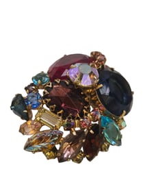 VINTAGE FRUIT SALAD RHINESTONE BROOCH