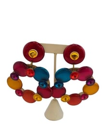 FABULOUS 80S HUGE RESIN HOOP EARRINGS