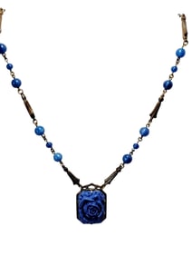 ART MOLDED GLASS PENDANT NECKLACE MADE IN GERMANY