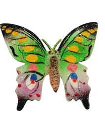 VINTAGE SUGARED BUTTERFLY BROOCH PIN SIGNED KOREA