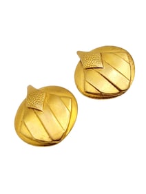 ALEXIS KIRK VINTAGE BRUSHED METAL CLIP EARRINGS