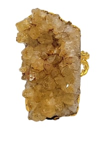VINTAGE ADJUSTABLE QUARTZ CRYSTAL DRUZY RING