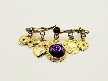 80'S VINTAGE DANGLING BROOCH