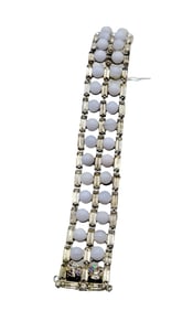 VINTAGE DESIGNER LIGHT BLUE GLASS & RHINESTONE AMAZING BRACELET