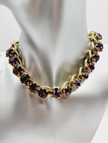VINTAGE RHINESTONE LINK CHAIN NECKLACE