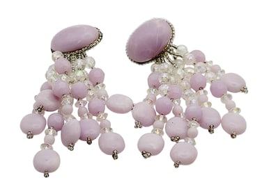 VINTAGE 80'S ACRYLIC DANGLING EARRINGS