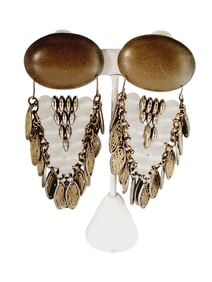 VINTAGE DESIGNER UNSIGNED HUGE RUNWAY DANGLE EARRINGS