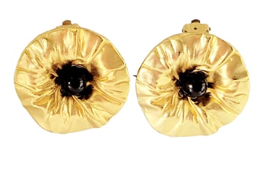 VINTAGE DESIGNER QUALITY FLOWER EARRINGS