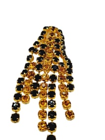 SIGNED VINTAGE HUGE FLOTTY BIJOUX SPARKLING RHINESTONE DANGLE BROOCH