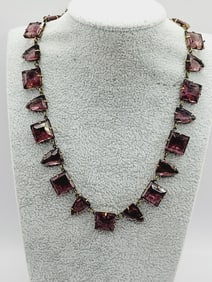 VINTAGE ART DECO RIVIERE GLASS NECKLACE