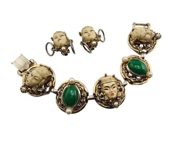 VINTAGE ASIAN PRINCESS BRACELET SET ATTRIBUTED TO SELRO