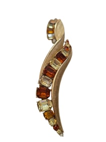 VINTAGE RARE UNUSUAL CORO SIGNED RHINESTONE BROOCH