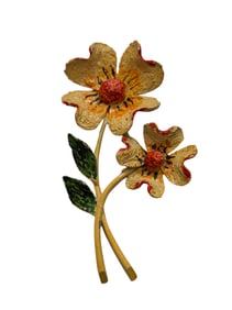VINTAGE SIGNED ART ATHUR PEPPER ENAMEL FLOWER BROOCH