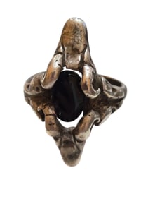 VINTAGE RARE BRUTALIST HEAVY STERLING HUGE RING