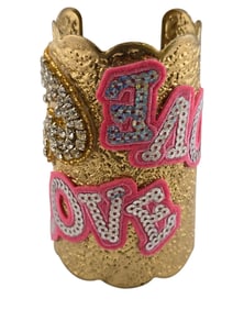 VINTAGE NOS HUGE LOVE CUFF JULIE RUBANO BRACELET