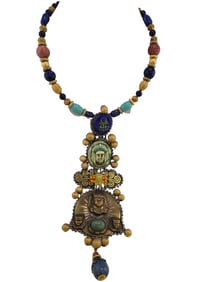 VINTAGE RARE LAWRENCE VRBA EGYPTIAN REVIVAL SIGNED NECKLACE