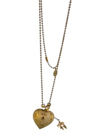 VINTAGE NOS BEE CHARMING LOVE METER HEART NECKLACE