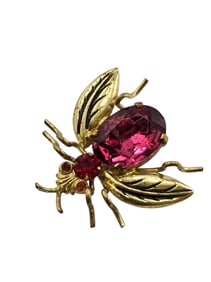 VINTAGE SIGNED CZECHO BUG FLY INSECT BROOCH