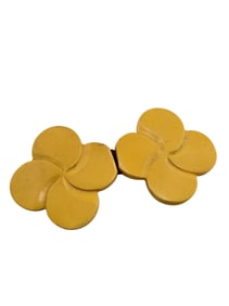 VINTAGE BUTTER YELLOW EARLY PLASTIC BUCKLE