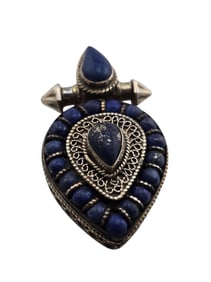 VINTAGE STERLING 925 HEAVY LAPIS? PENDANT