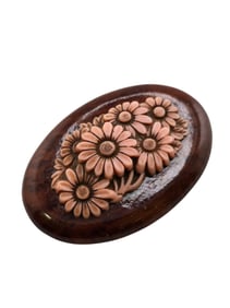 VINTAGE RESIN AND CELLULOID LARGE FLOWER BROOCH