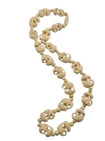 VINTAGE BONE? ELEPHANT BEADED NECKLACE