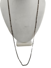 ANTIQUE STERLING DOUBLE THIN CHAIN WITH SMALL SECTION NECKLACE
