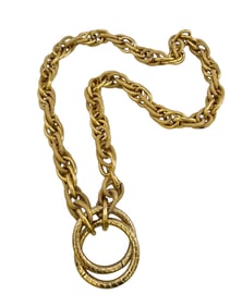 VINTAGE 80S HEAVY GOLD PLATED ALUMINUM CHAIN NECKLACE