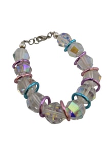 VINTAGE FACETED CRYSTAL AND ANODIZED BRACELET