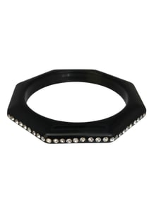 VINTAGE RESIN/LUCITE RHINESTONE OCTAGON BANGLE BRACELET