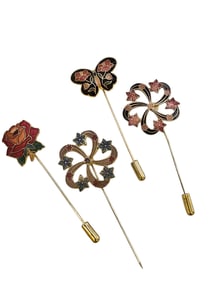 VINTAGE LOT OF 4 CLOISONNÉ STICK PINS