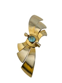 VINTAGE FRENCH DECO BOW BROOCH
