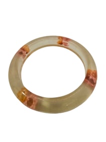 VINTAGE 60S PINK DRIED FLOWERS LUCITE/ACRYLIC BANGLE BRACELET