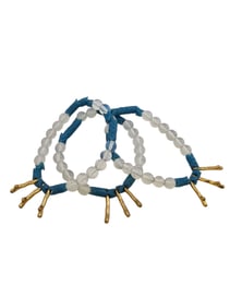 VINTAGE NOS BEE CHARMING GLASS & METAL GOLD BRANCHES BEADED STRETCH BRACELET SET OF 3