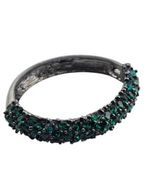 VINTAGE NOS KJL CHINA EMERALD GREEN RHINESTONE BANGLE BRACELET