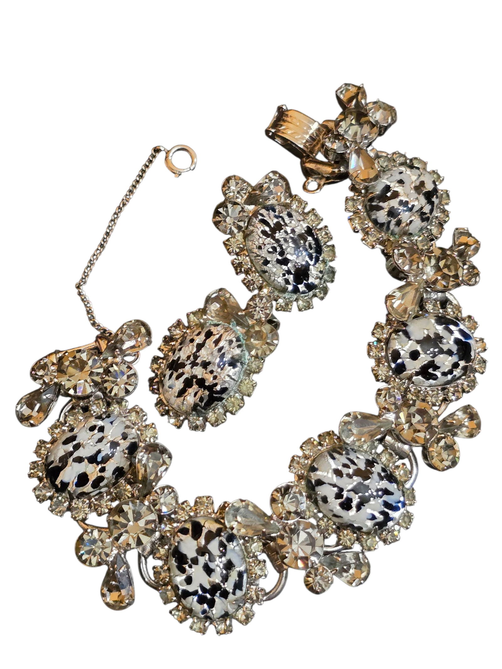 VINTAGE JULIANA RARE DALMATIAN BRACELET AND EARRINGS SET (1 of 6)