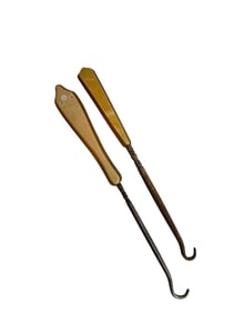 ANTIQUE PAIR OF CELLULOID BUTTON HOOKS