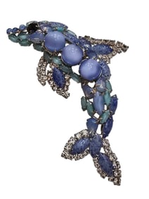 STUNNING NEW MOAN'S COUTURE PORPOISE FISH BROOCH