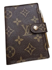 VINTAGE EARLY 80S MONOGRAM NOTEPAD ORGANIZER CASE WITH PEN