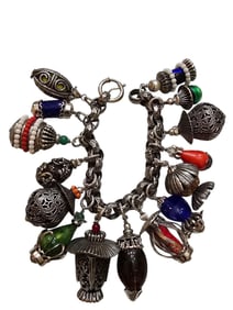 SIGNED NAPIER LANTERN CHARM BRACELET