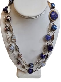 VINTAGE ASSORTED GLASS DOUBLE NECKLACE