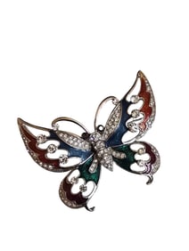 CONTEMPORARY RHINESTONE ENAMEL BUTTERFLY BROOCH