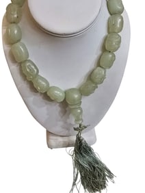 VINTAGE JADE? BUDDHA FACE BEADS