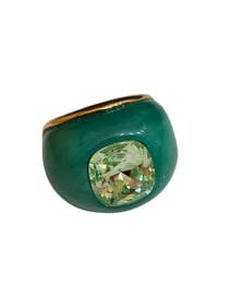 VINTAGE KJL CHINA RESIN AND GLASS RING SIZE 6