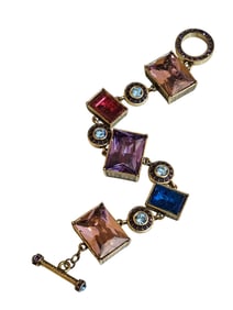 VINTAGE HEIDI DAUS MULTICOLOR GEOMETRIC TOGGLE BRACELET