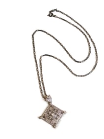 STERLING 925 AND CUBIC ZIRCONIA PENDANT NECKLACE
