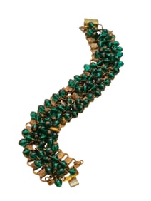 ANTIQUE BOOKCHAIN & GLASS CHACHA BRACELET