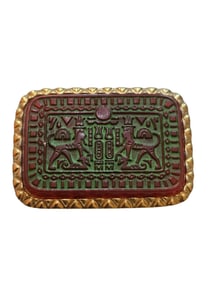 VINTAGE SIGNED MARVELLA EGYPTIAN GLASS BROOCH